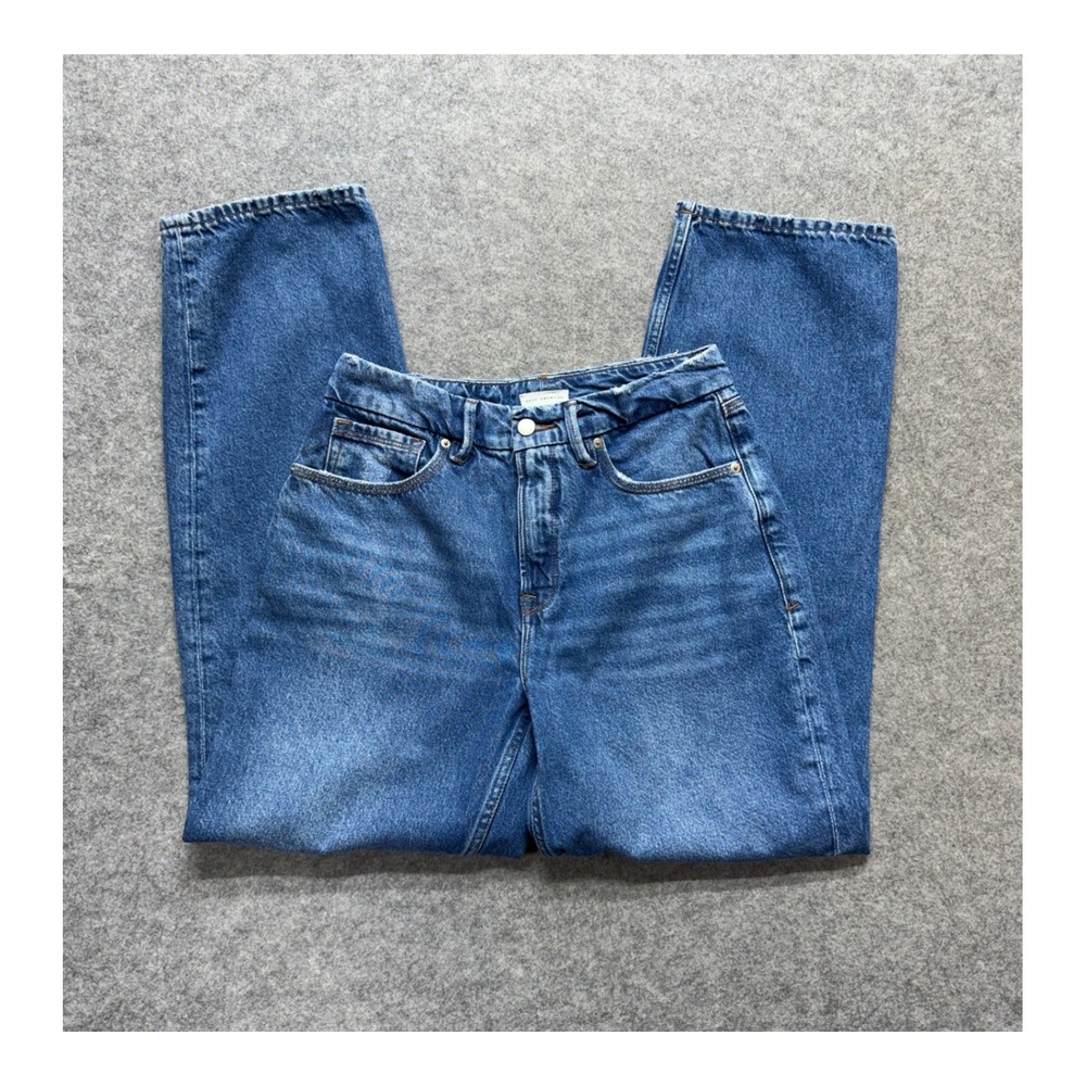 Good American Good 90s High Rise Straight Leg Jeans Blue Size 4 27 Distressed